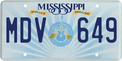MS license plate MDV649