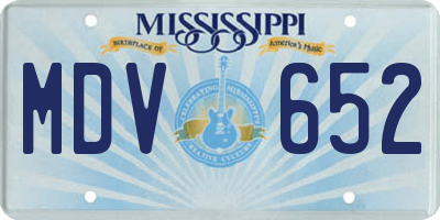 MS license plate MDV652