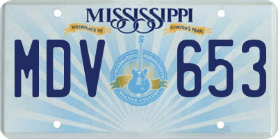 MS license plate MDV653