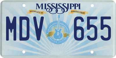 MS license plate MDV655