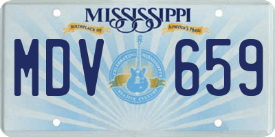 MS license plate MDV659