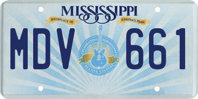 MS license plate MDV661