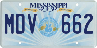 MS license plate MDV662