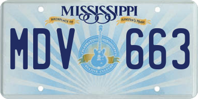 MS license plate MDV663