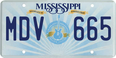 MS license plate MDV665