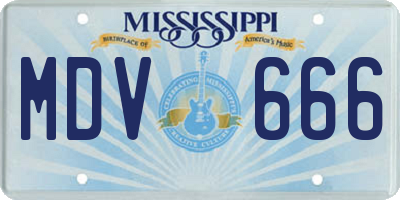 MS license plate MDV666