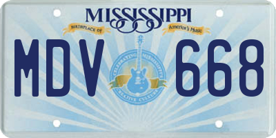 MS license plate MDV668