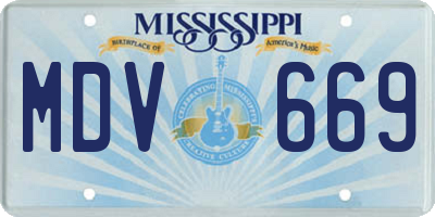 MS license plate MDV669
