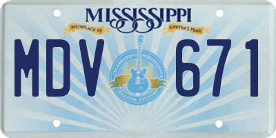 MS license plate MDV671
