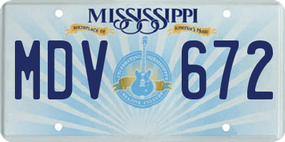 MS license plate MDV672