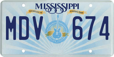 MS license plate MDV674