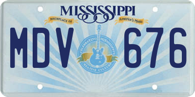 MS license plate MDV676