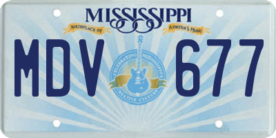 MS license plate MDV677