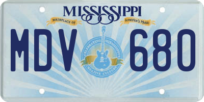 MS license plate MDV680