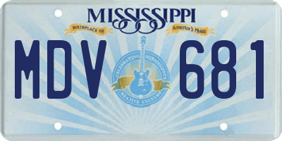 MS license plate MDV681