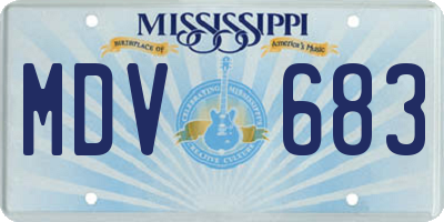 MS license plate MDV683