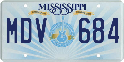 MS license plate MDV684