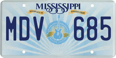MS license plate MDV685