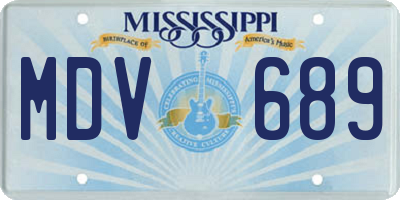 MS license plate MDV689