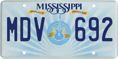 MS license plate MDV692