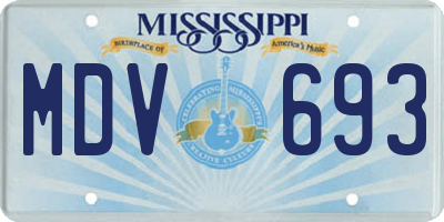 MS license plate MDV693