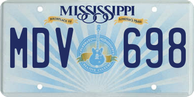 MS license plate MDV698