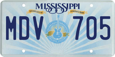 MS license plate MDV705