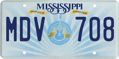 MS license plate MDV708