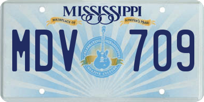 MS license plate MDV709