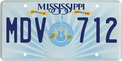 MS license plate MDV712