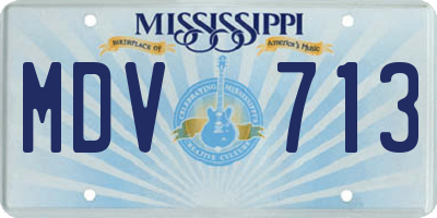 MS license plate MDV713