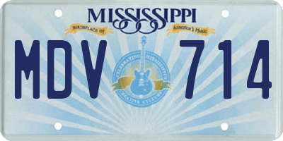 MS license plate MDV714