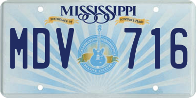 MS license plate MDV716