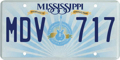 MS license plate MDV717