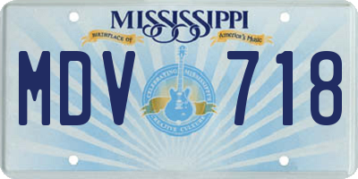 MS license plate MDV718