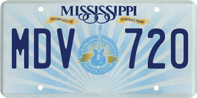 MS license plate MDV720