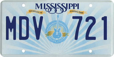 MS license plate MDV721