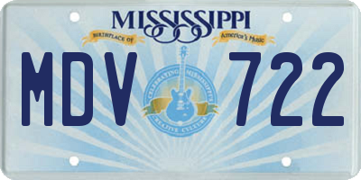 MS license plate MDV722