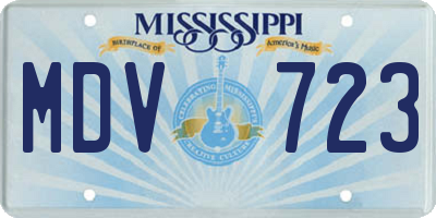 MS license plate MDV723