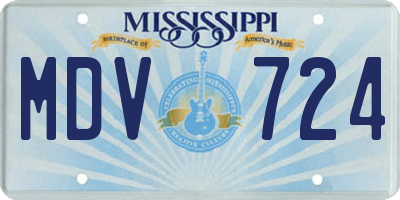 MS license plate MDV724