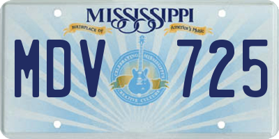MS license plate MDV725