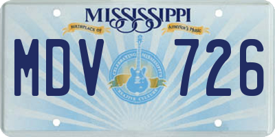 MS license plate MDV726