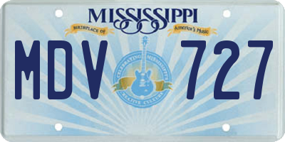 MS license plate MDV727
