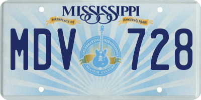 MS license plate MDV728