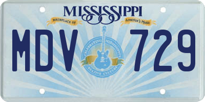 MS license plate MDV729