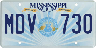 MS license plate MDV730