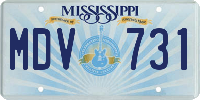 MS license plate MDV731