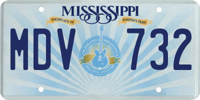 MS license plate MDV732