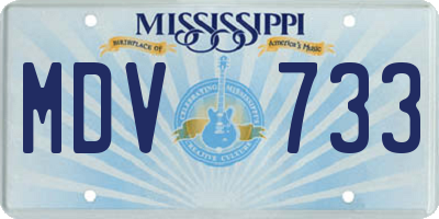 MS license plate MDV733