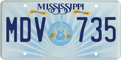 MS license plate MDV735